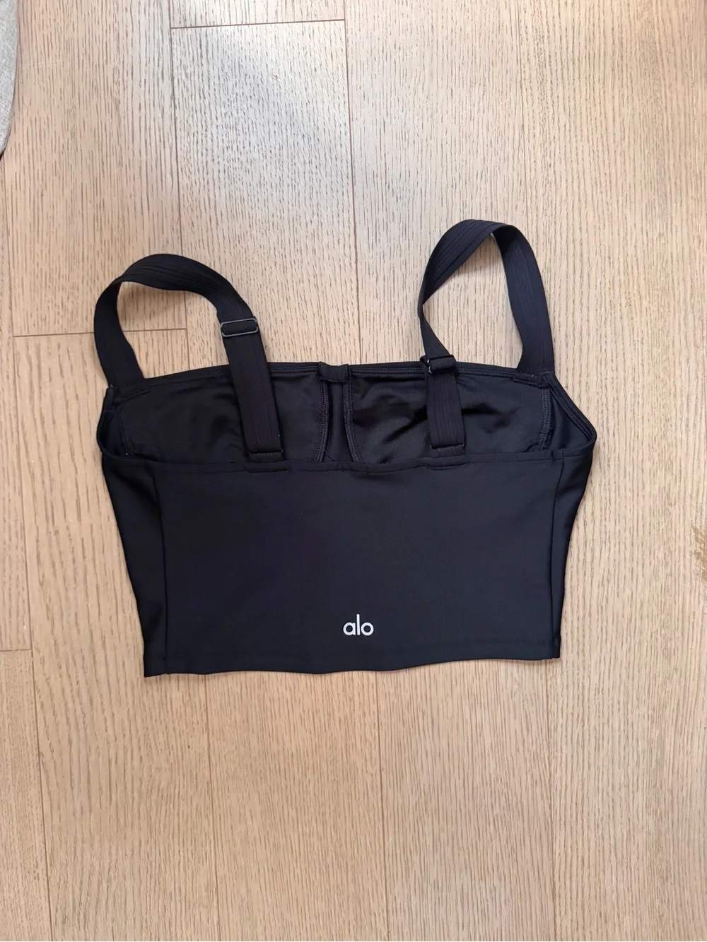 Alo Yoga Black Longline Bralette Crop Top - Women Intimates